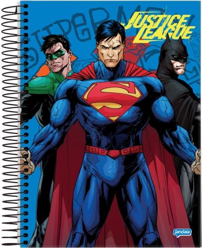 Caderno Espiral Universitario Liga Da Justica 200 Folhas 480g Jandaia