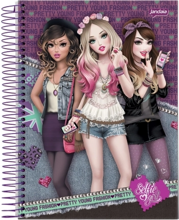 Caderno Universitario Selfie Girl 200 Folhas 800g Jandaia