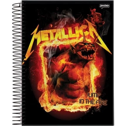 Caderno Jandaia Espiral C/d 96fls Metallica