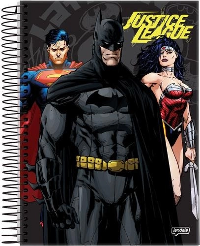 Caderno Espiral Universitario Liga Da Justica 200 Folhas 480g Jandaia