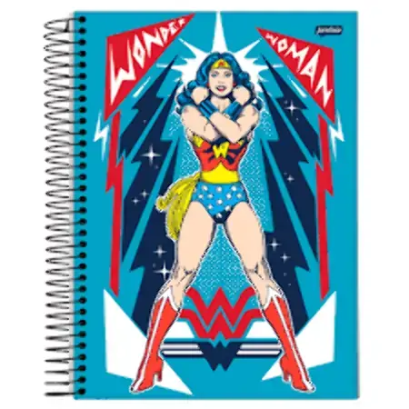 Caderno Espiral Universitario Mulher Maravilha 200 Folhas 832g Jandaia