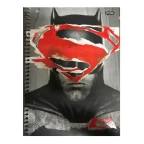 Caderno Espiral Universitario Batman X Superman 400 Folhas 1489g Jandaia
