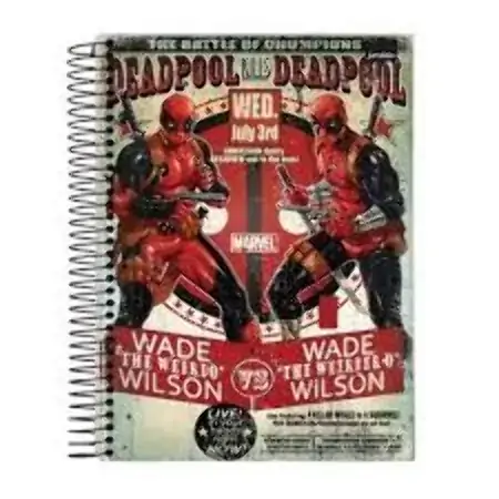 Caderno Espiral Universitario Deadpool 96 Folhas 480g Jandaia