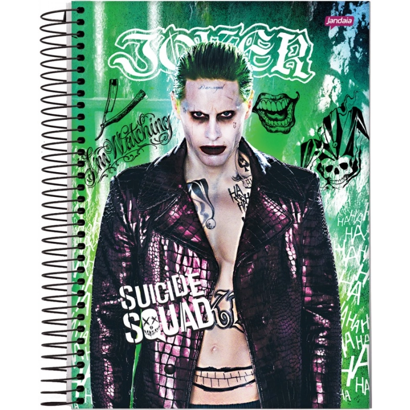 Caderno Espiral Universitario Esquadrao Suicida 96 Folhas 480g Jandaia