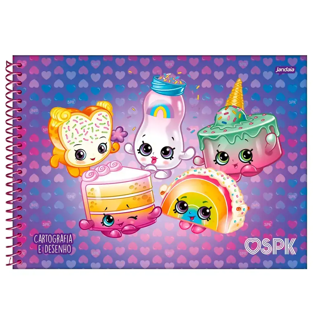 Caderno Espiral Cartografia Shopkins 96 Folhas 466g Jandaia