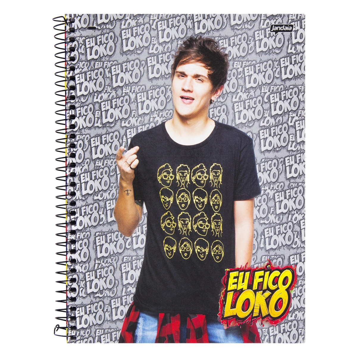 Caderno Capa Dura Espiral Eu Fico Loko Jandaia 200mm X 275mm 96 Folhas