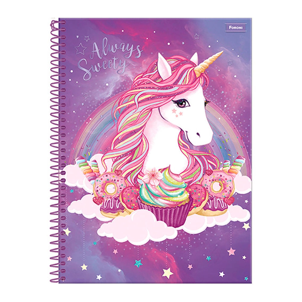 Caderno Univ Winner C Dura 10mt 200fls Unicornio
