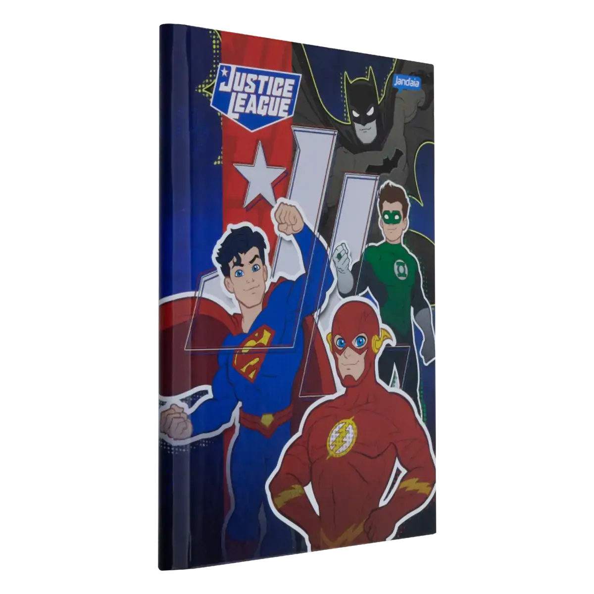 Caderno Capa Dura Brochura 1/4 Justice League Jandaia 140mm x 200mm 80 Folhas