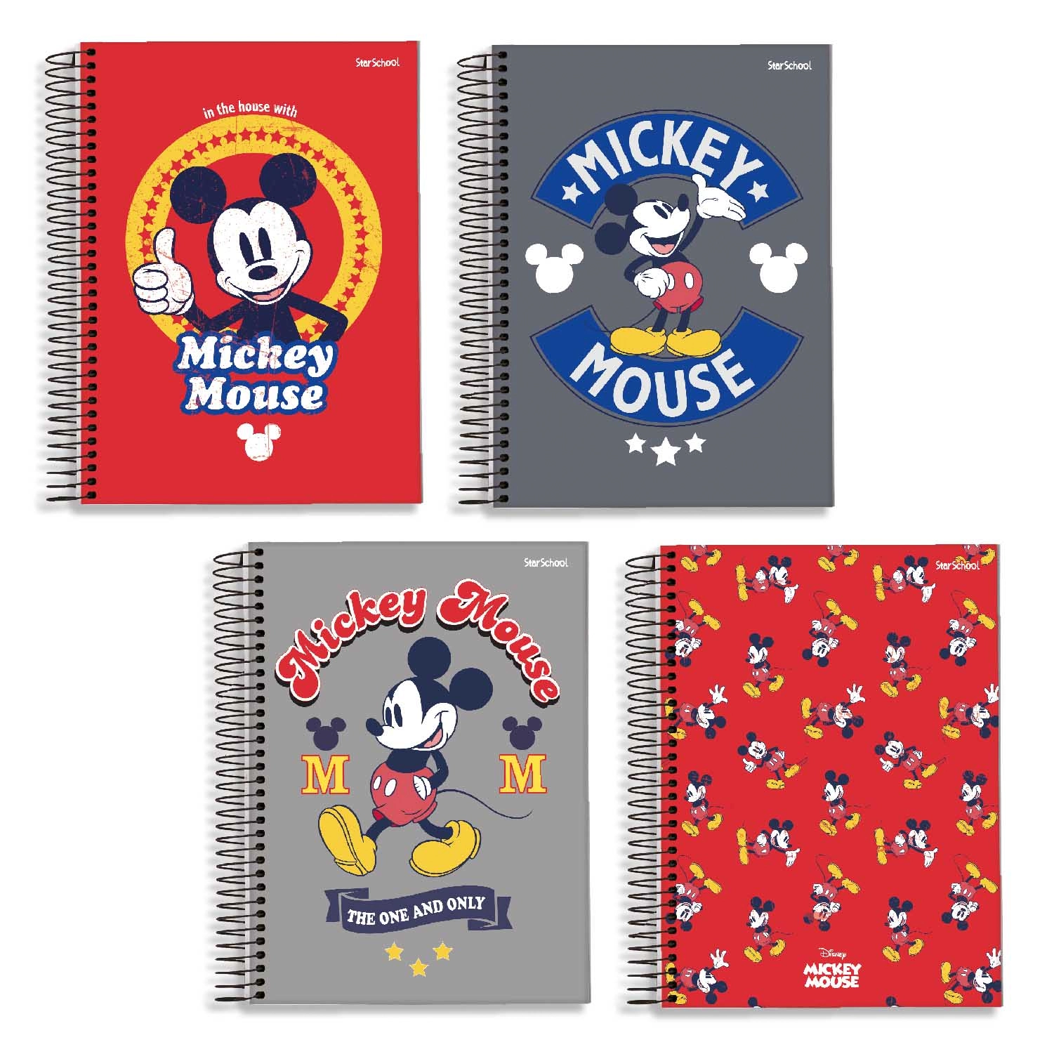 Caderno Espiral 1mat Mickey Un