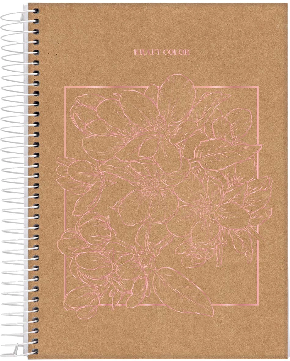 Caderno Universitãrio Capa Dura Kraft Color Sortida Sortida Jandaia Com 160 Folhas