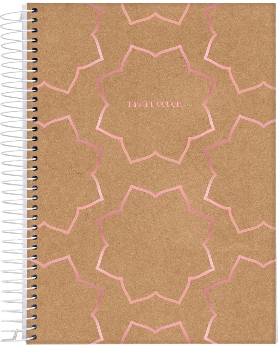Caderno Universitãrio Capa Dura Espiral Kraft Color Jandaia 80 Folhas