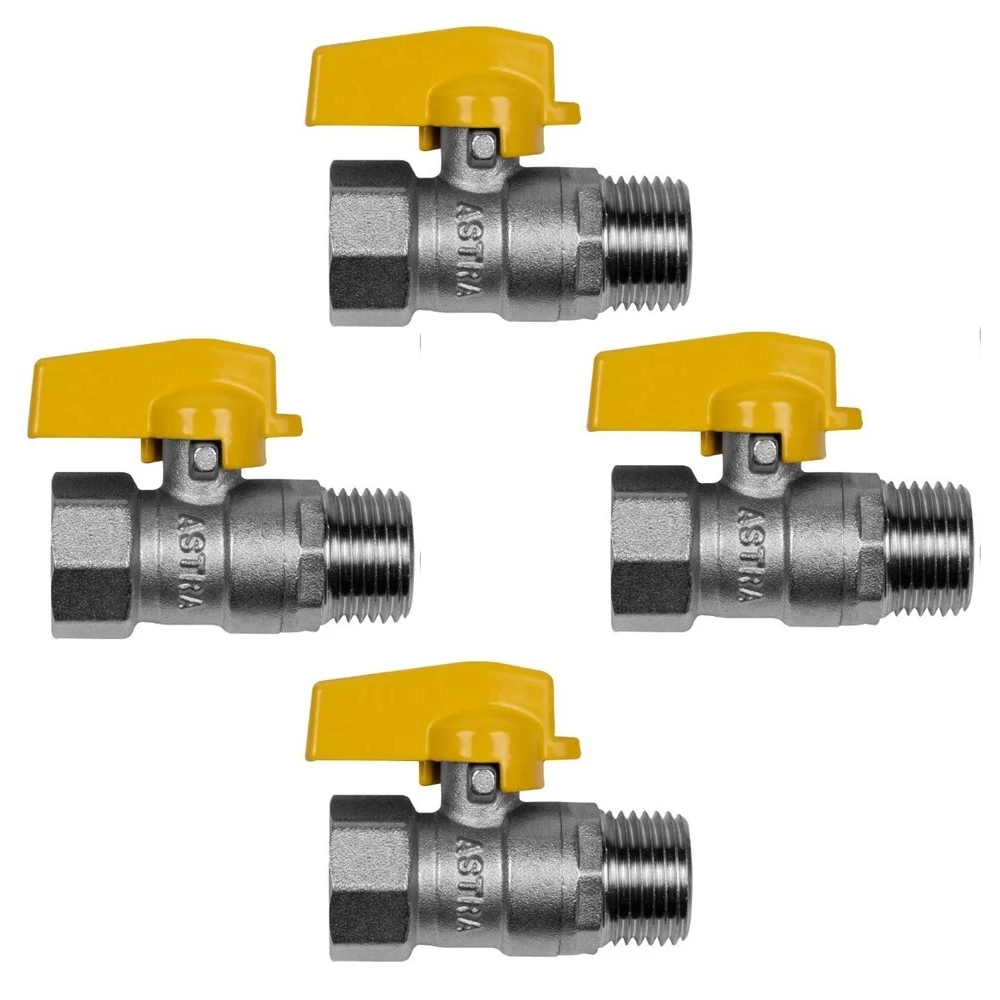 Kit 4 Registro Válvula Esférica Reta Rm X Rf 1/2   Pex Gás