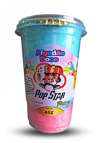 Algodao Doce Pop Star 45g Colorido