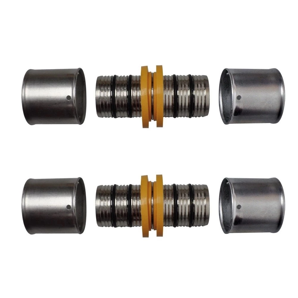 Kit 2 Conexão União De Tubos P/ Gás 16mm Pex Multicamadas
