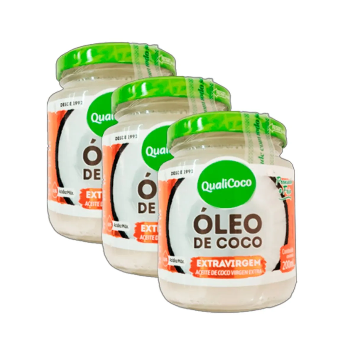Kit 3X: Óleo de Coco Extravirgem Qualicoco 200ml