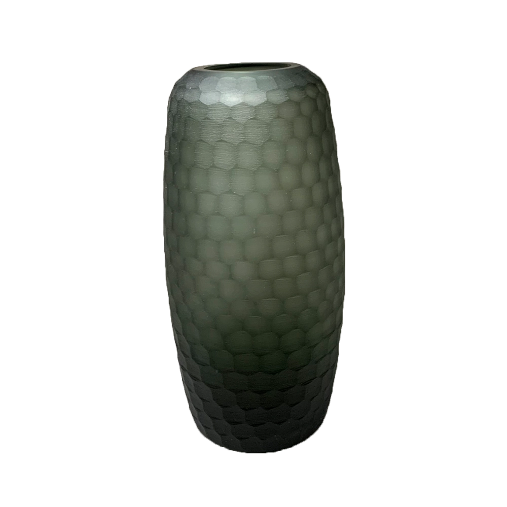 Vaso Vidro Lapidado Megan Fume 35cm Sh21801s Mcd