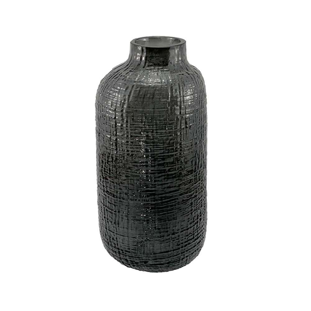 Vaso Vidro Flora Preto 27.5cm Ch242 Gy Mcd