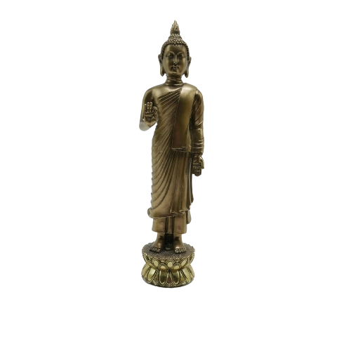 Estatueta Buddha Resina Dourado 25cm 22 017 Mcd