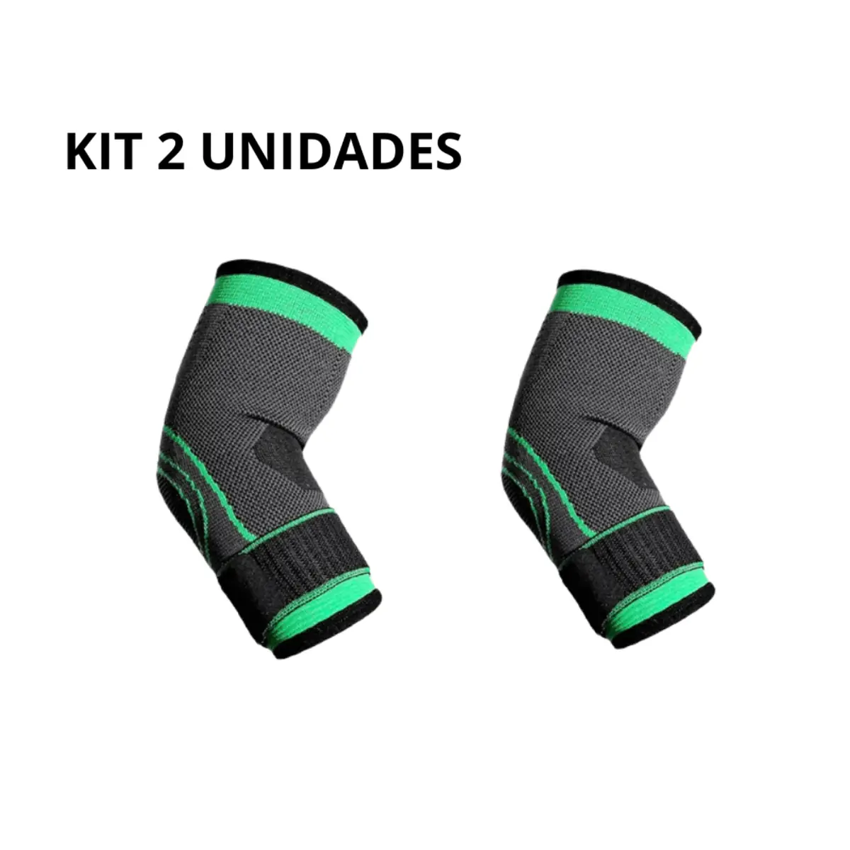 Kit 2 Cotoveleira Alta Compressão Alivio de Dor e Inchaço Academia Exercicios Unissex Único Preto