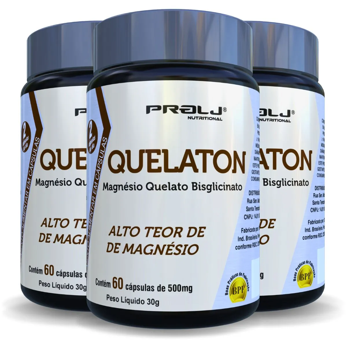 QUELATON MAGNÉSO QUELATO BISGLICINATO 500mg KIT 3
