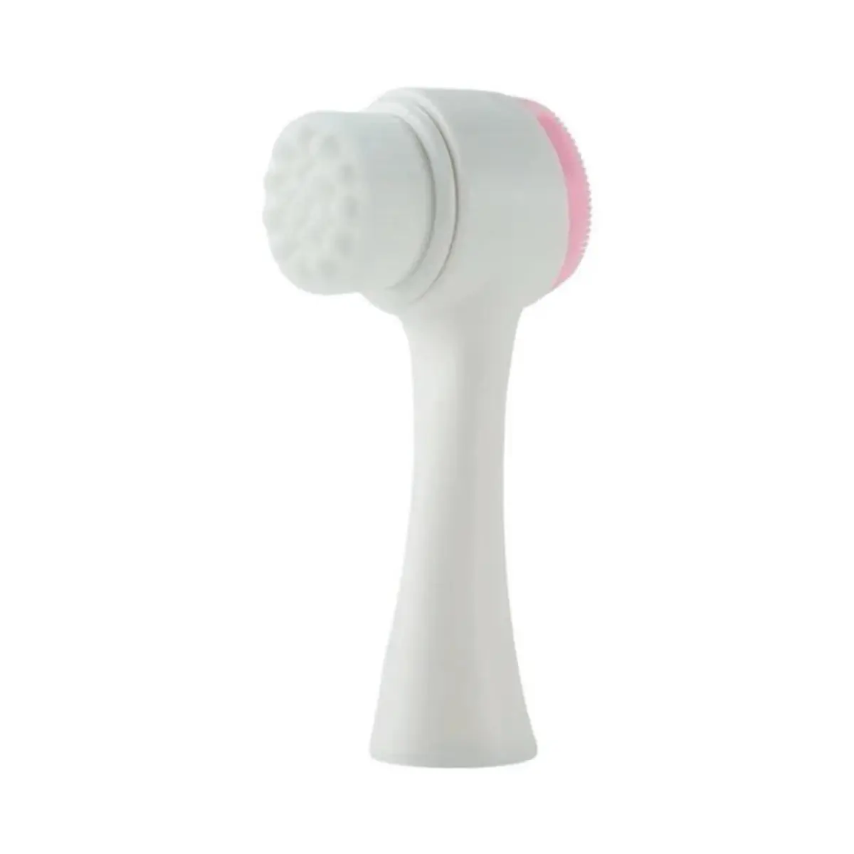 Escova de Limpeza Facial Massageadora de Silicone 3D Bilateral com Cerdas Macias Feminino Único Bran