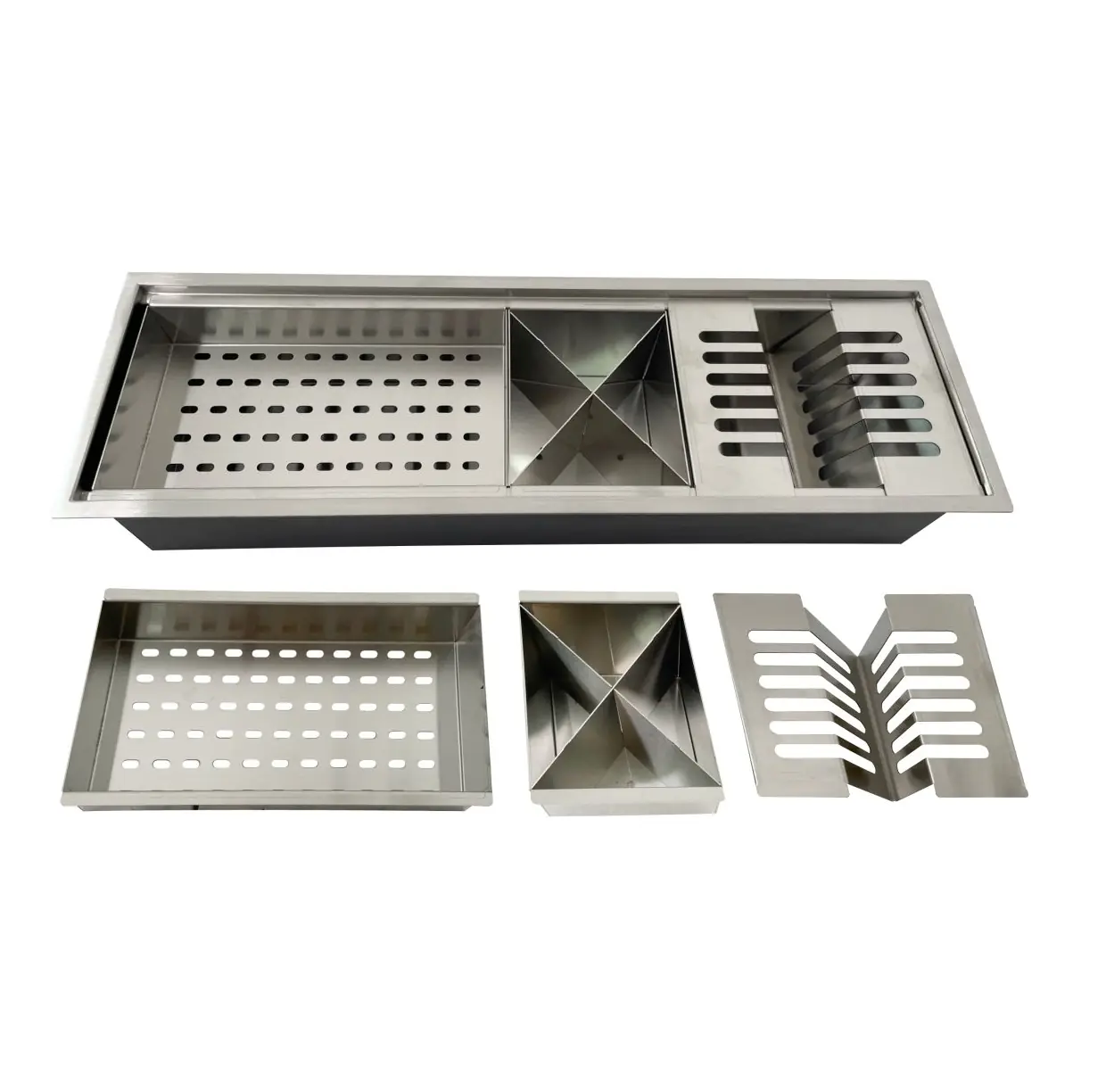 Calha Canal Organizador Escorredor Embutir Úmida Inox 60cm