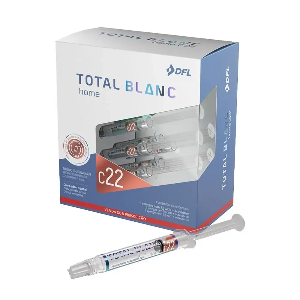 Clareador Dental Total Blanc Home C22 com 6 Seringas com 3g - Nova Dfl