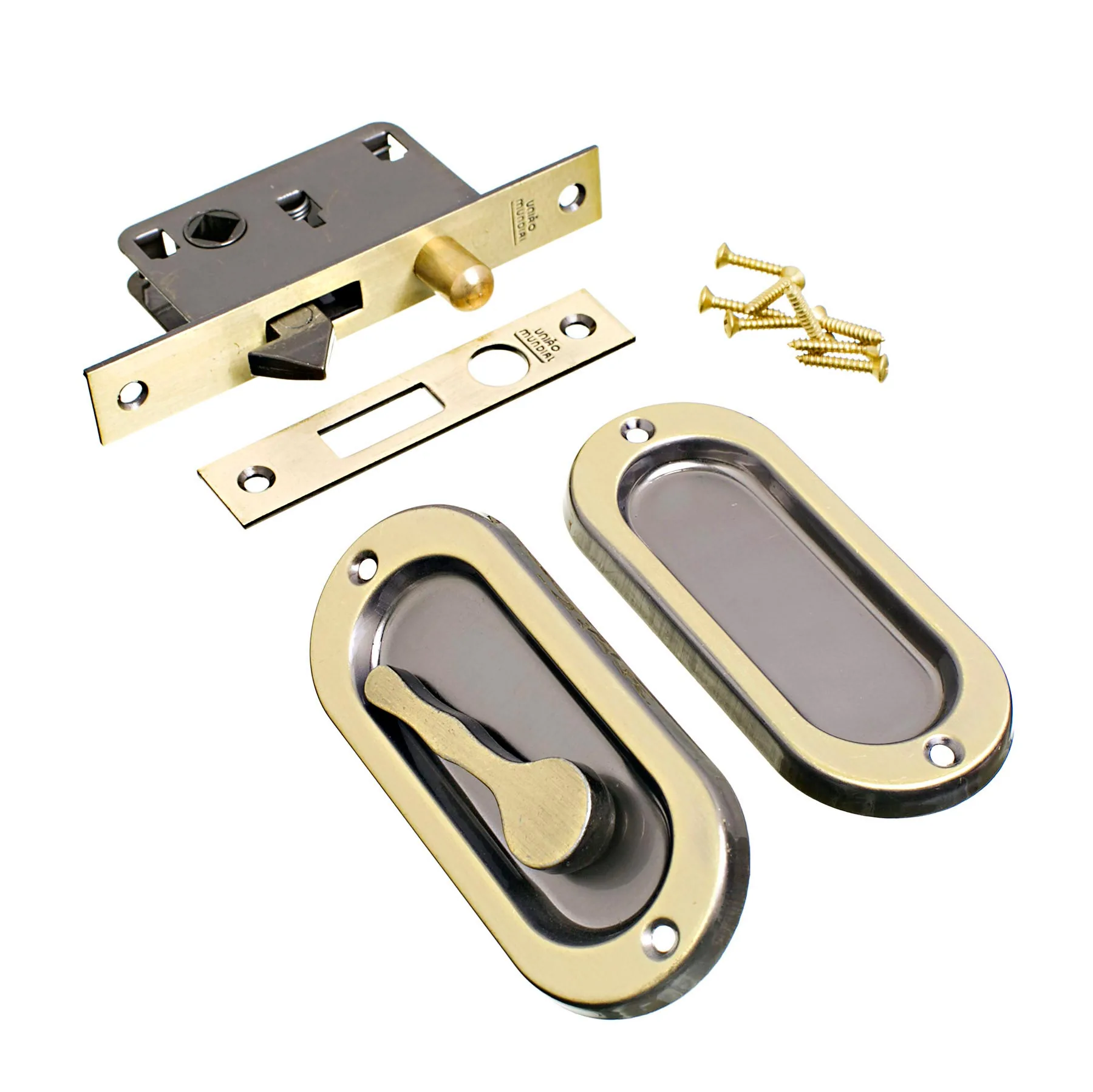 Fecho Concha Embutir Latão Cromado Acetinado 100x40mm 2 peças