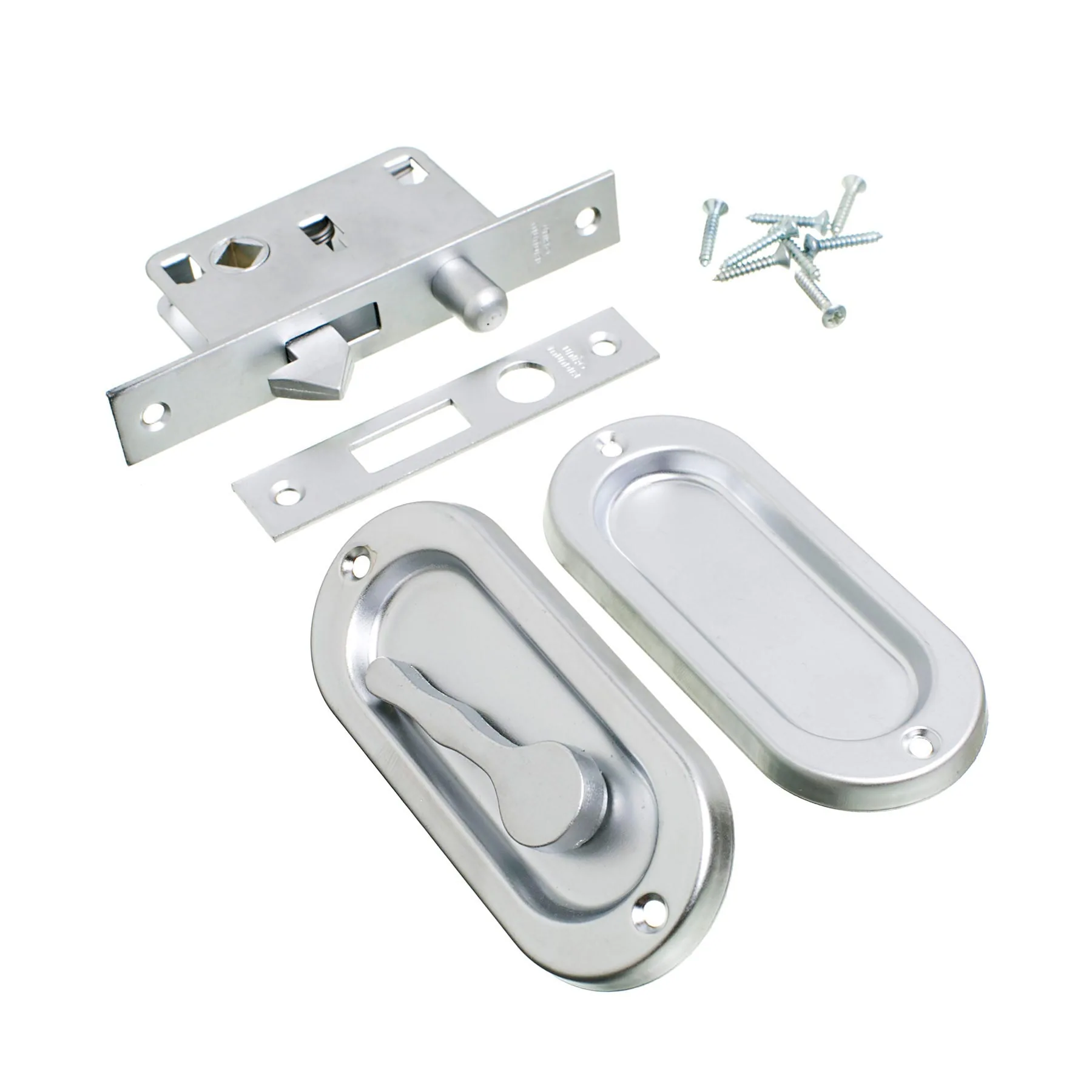 Fecho Concha Embutir Latão Cromado 100x40mm 2 peças