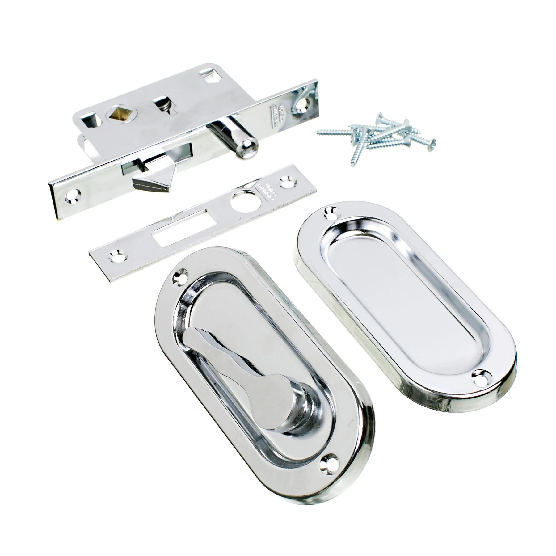 Fecho Concha de Embutir Latão Prata 100x40mm União Mundial