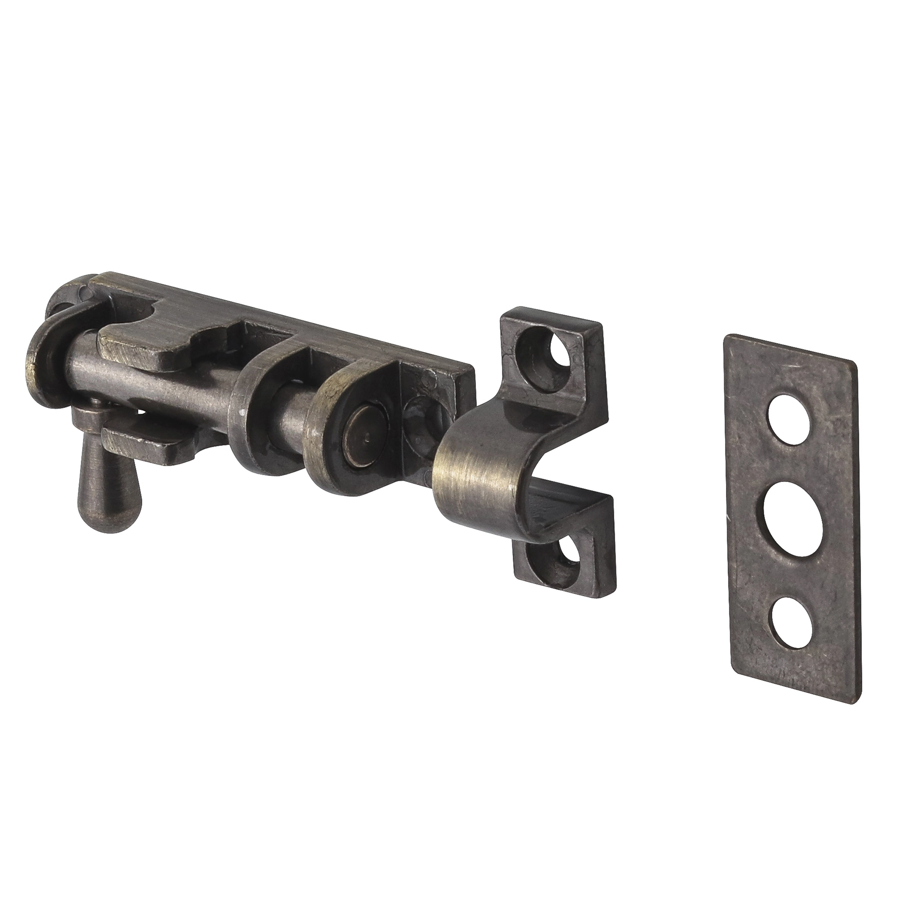 Trinco para Porta Zamac 50mm Ferrolho Redondo Oxidado União Mundial