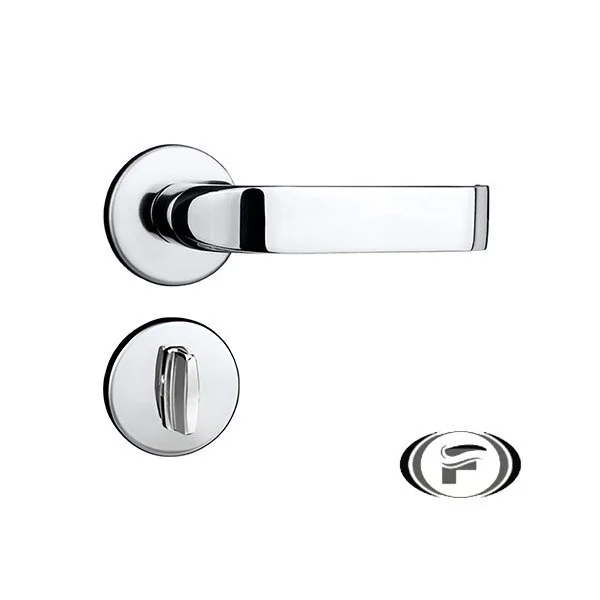 Fechadura Rubi Banheiro 40mm Roseta Redonda Cromada Uniao Mundial Unico