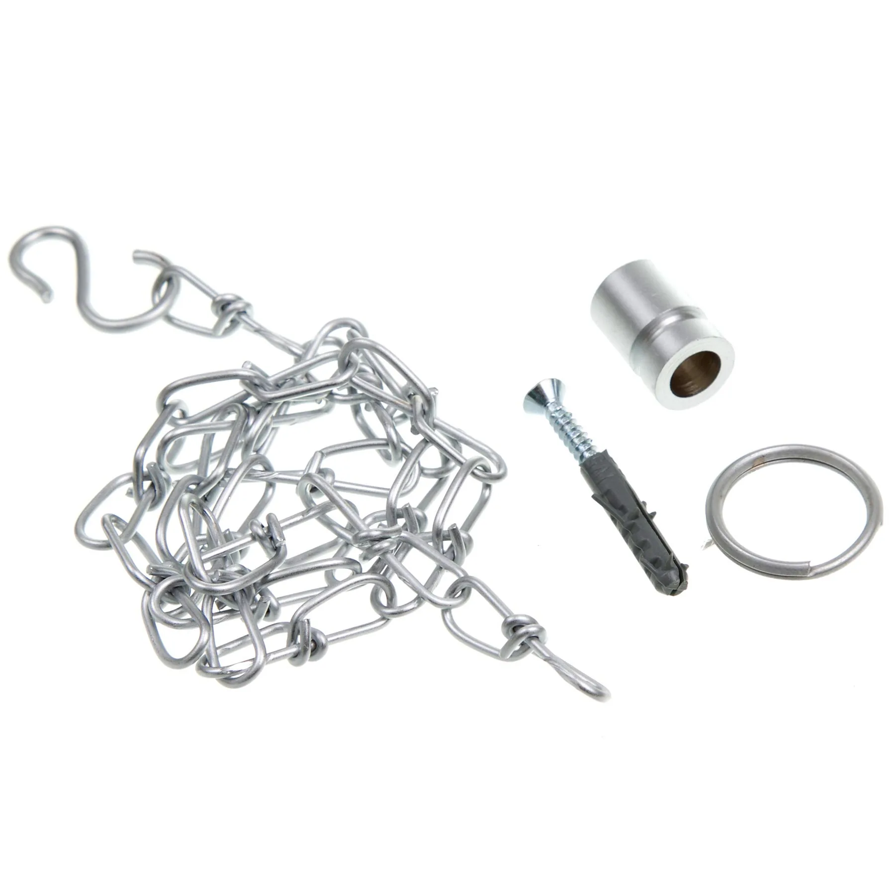 Corrente com Suporte para Trinco Sem Fim Aço Cromado Acetinado Prata 500x10mm