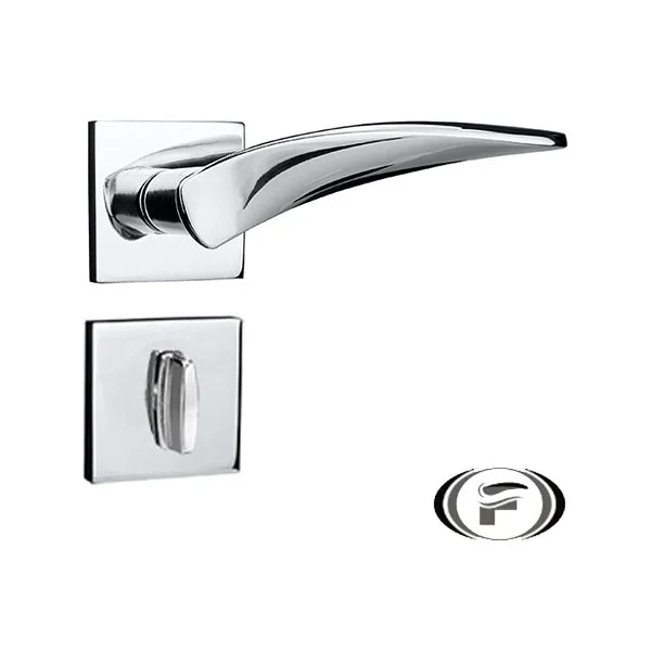 Fechadura Perola Banheiro 40mm Roseta Quadrada Cromada Uniao Mundial Unico