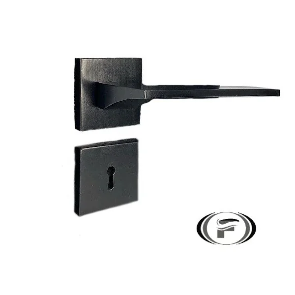 Fechadura Safira Interna 40mm Roseta Quadrada Preta Uniao Mundial Unico