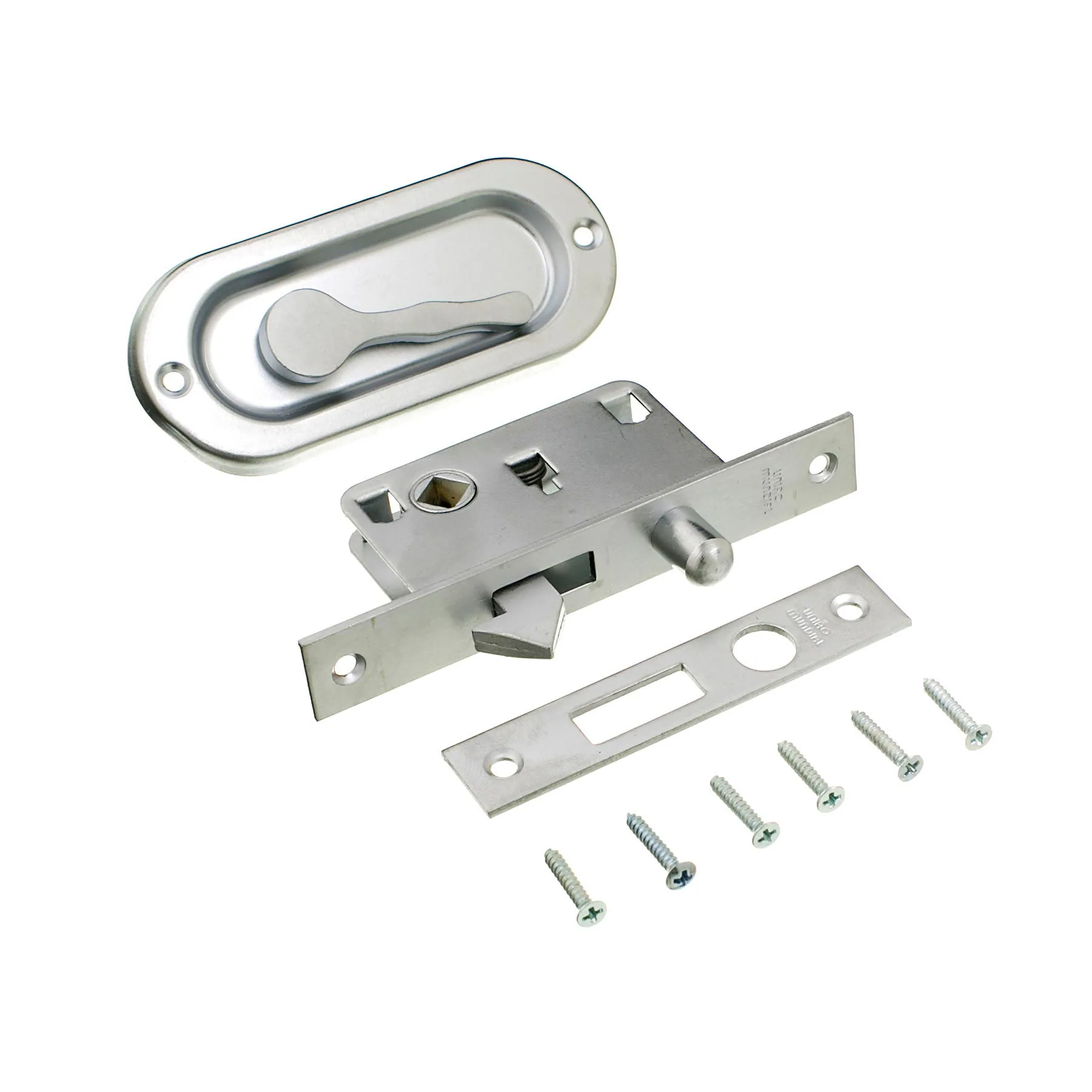 Fecho Concha Embutir Aço Cromado Acetinado 100x40mm 1 peça