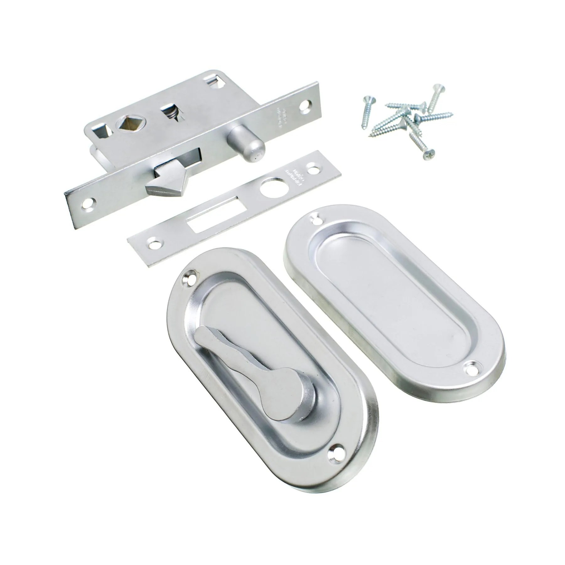 Fecho Concha Embutir Aço Acetinado 100x40mm 2 peças