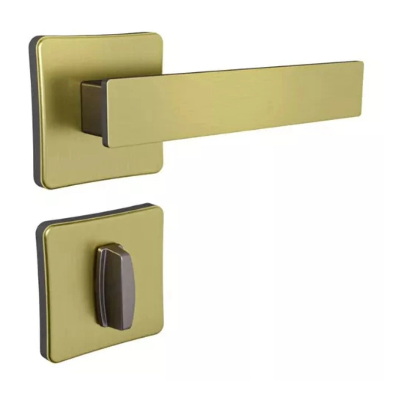 Fechadura Topazio Banheiro Roseta Latonado Oxidada 40mm União Mundial