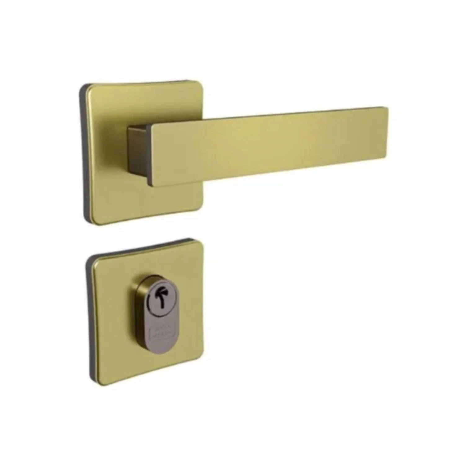 Fechadura Topazio Externa Roseta Latonado Oxidada 40mm União Mundial