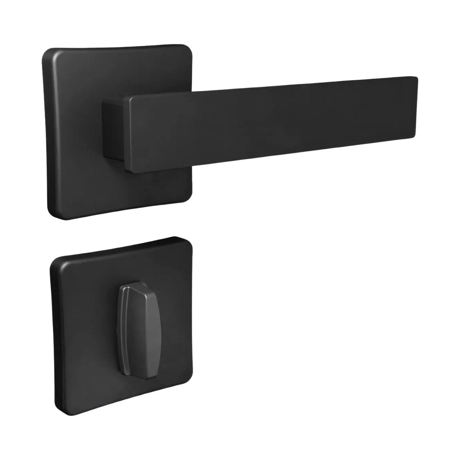 Fechadura Topazio Banheiro Roseta Preto 40mm União Mundial