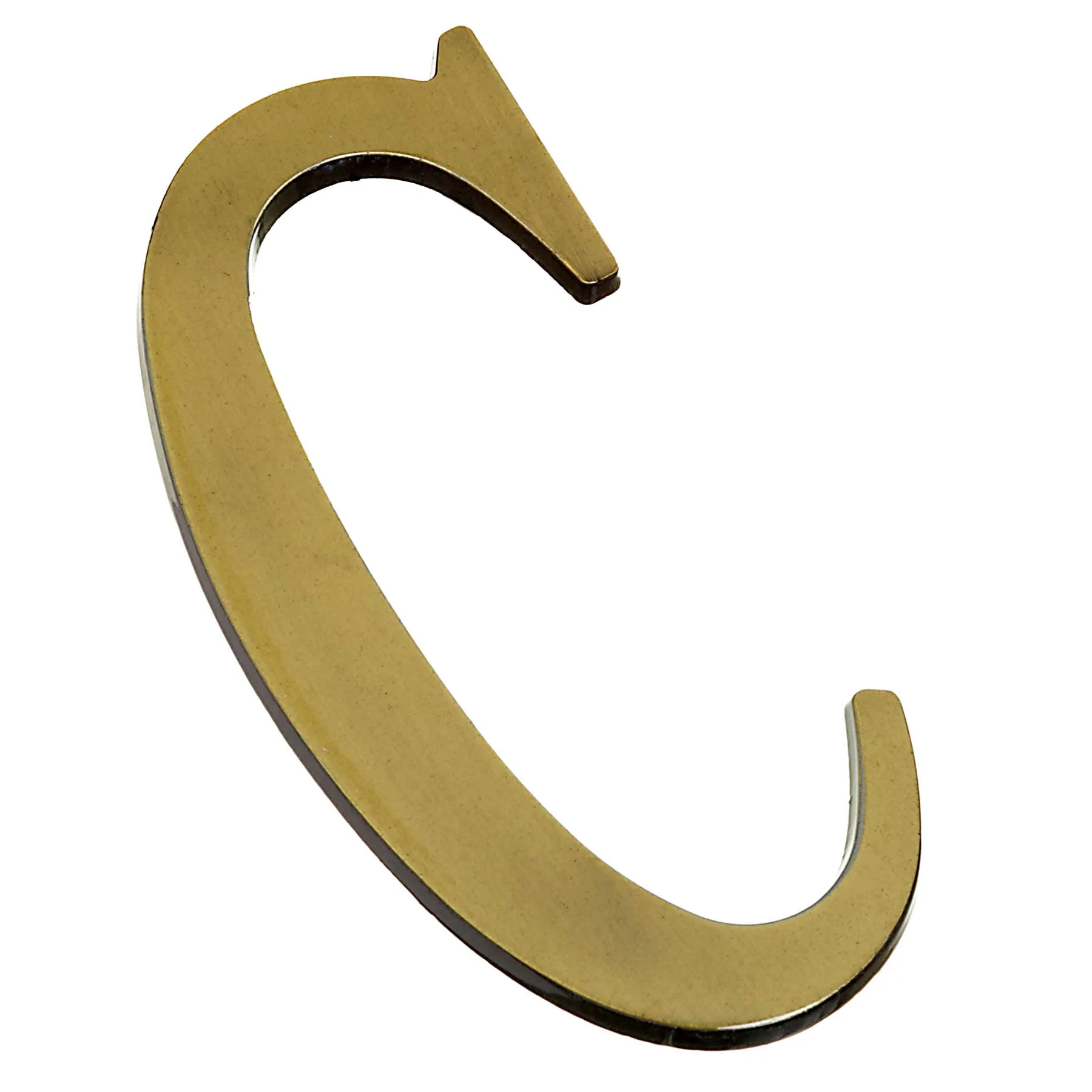 Letra Casa "C" 13cm Zamac Adesivo Dourado