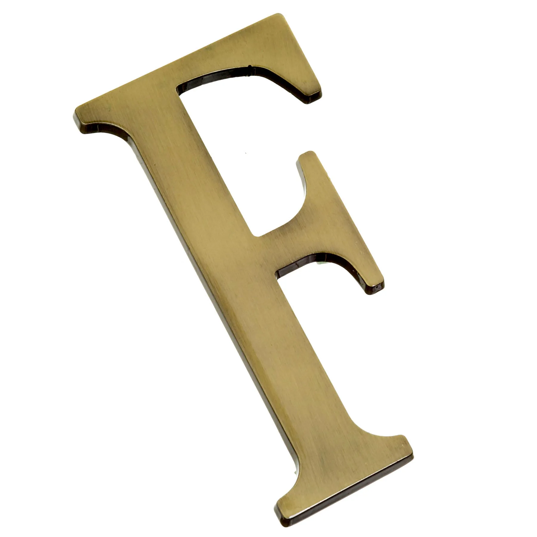 Letra Residencial "F" 13cm Zamac Dourado