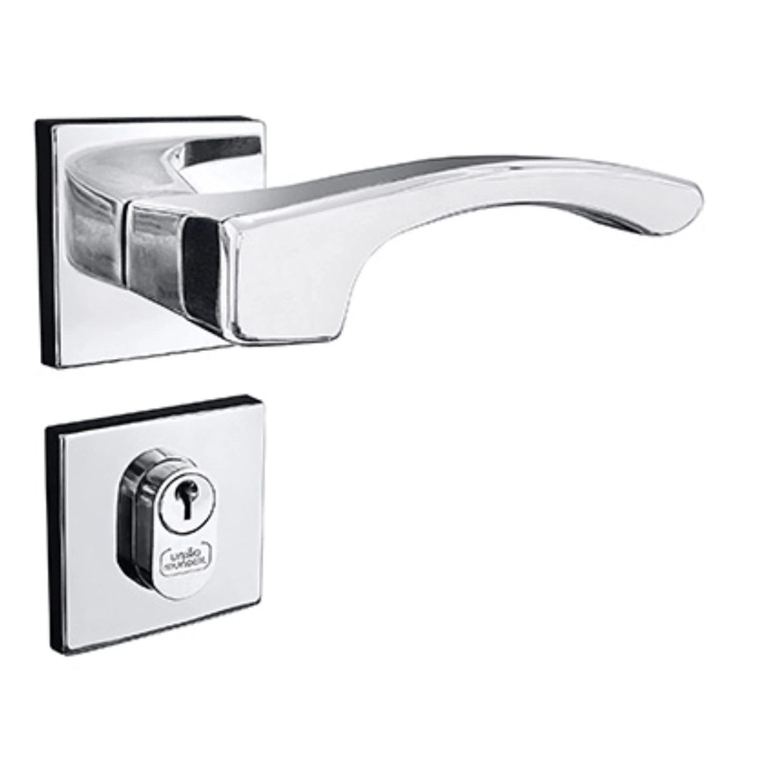 Fechadura Onix Externa Roseta Cromada 55mm União Mundial
