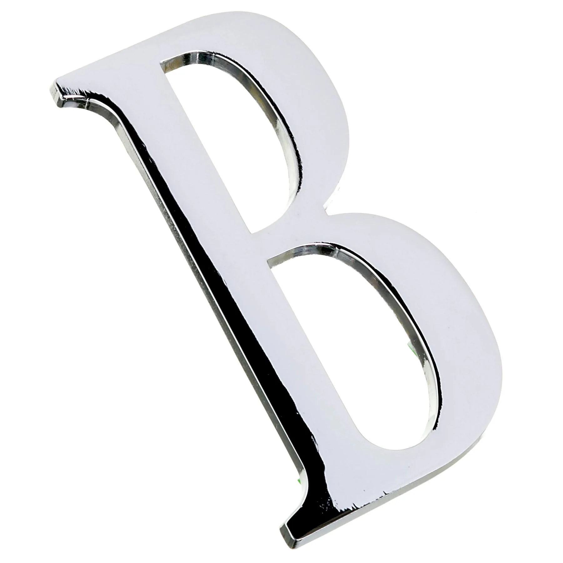 Letra Casa "B" 13cm Zamac Adesivo Prata