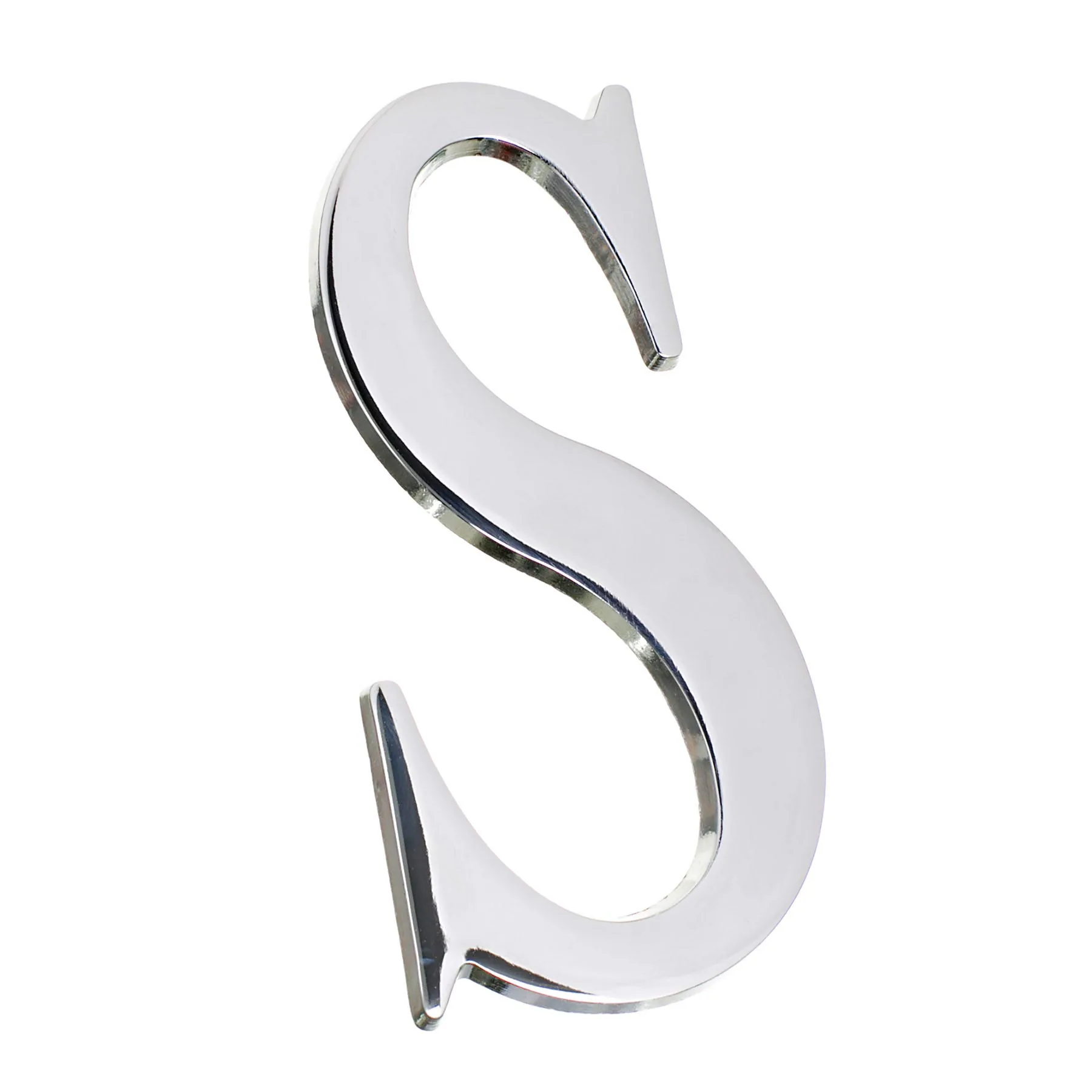 Letra Residencial "S" 13cm Zamac Prata