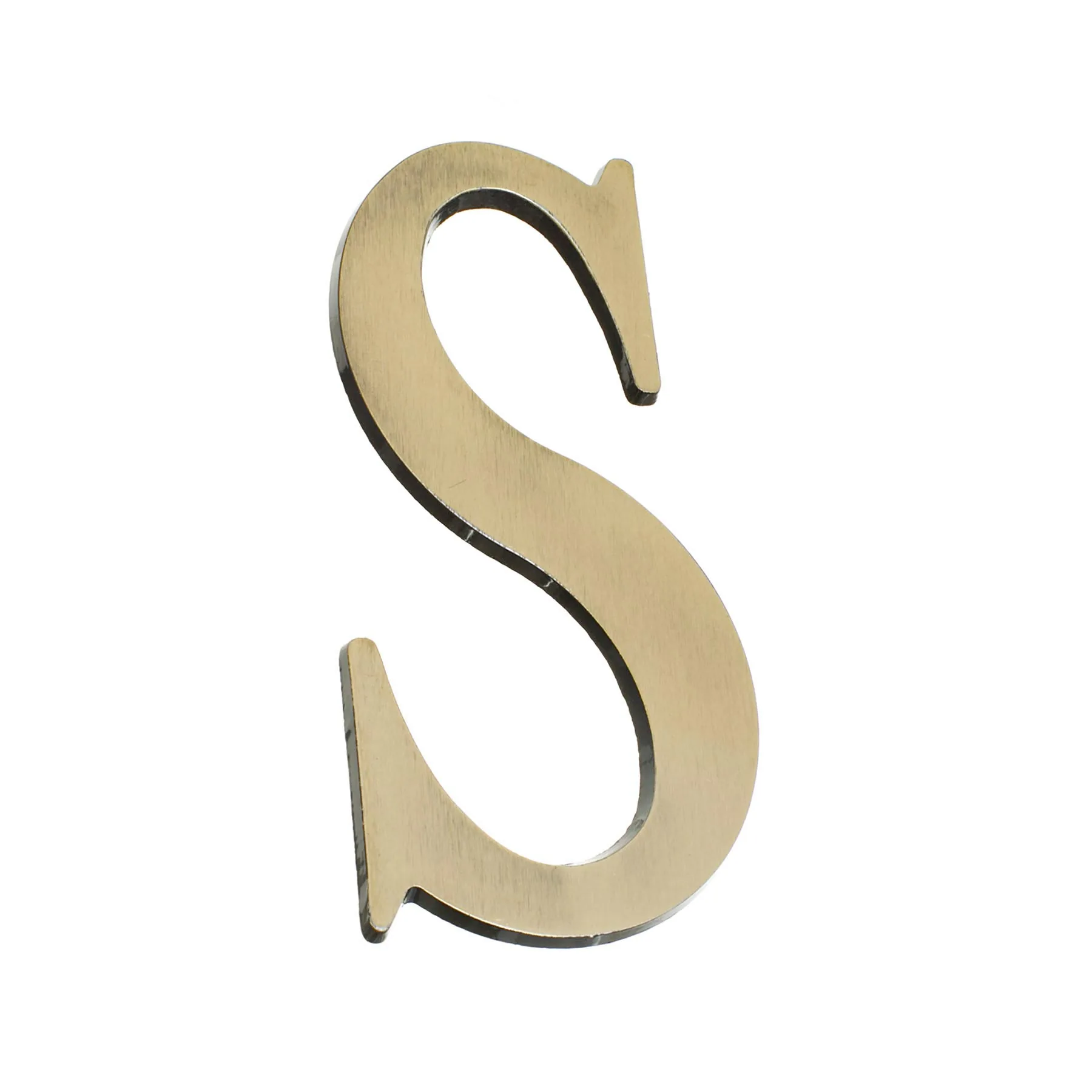 Letra Residencial "S" 13cm Zamac Dourado
