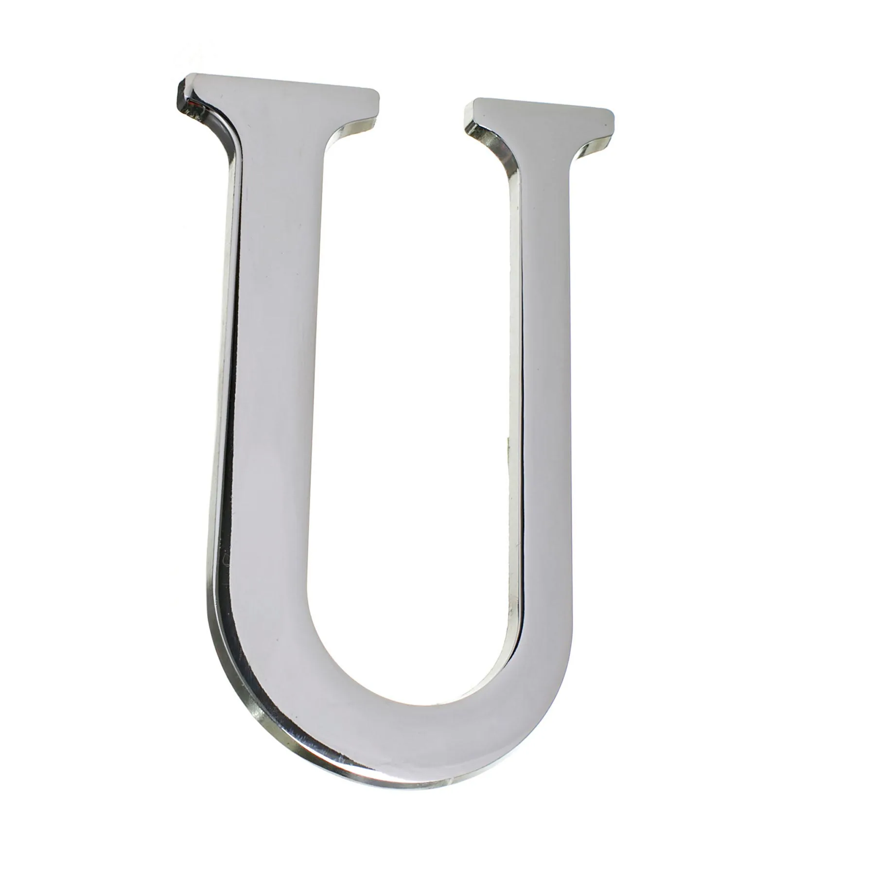 Letra Residencial "U" 13cm Zamac Prata