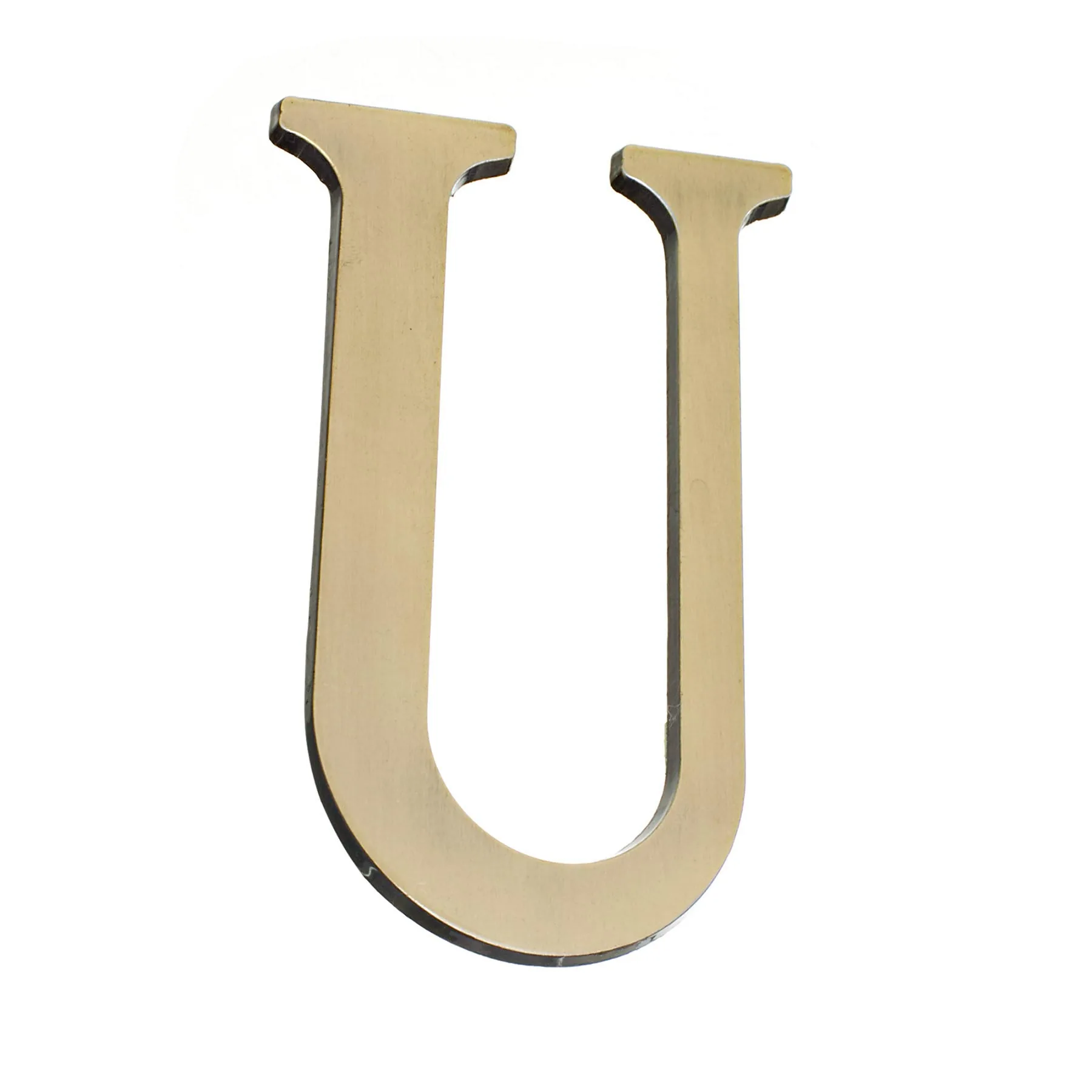 Letra Residencial "U" 13cm Zamac Dourado
