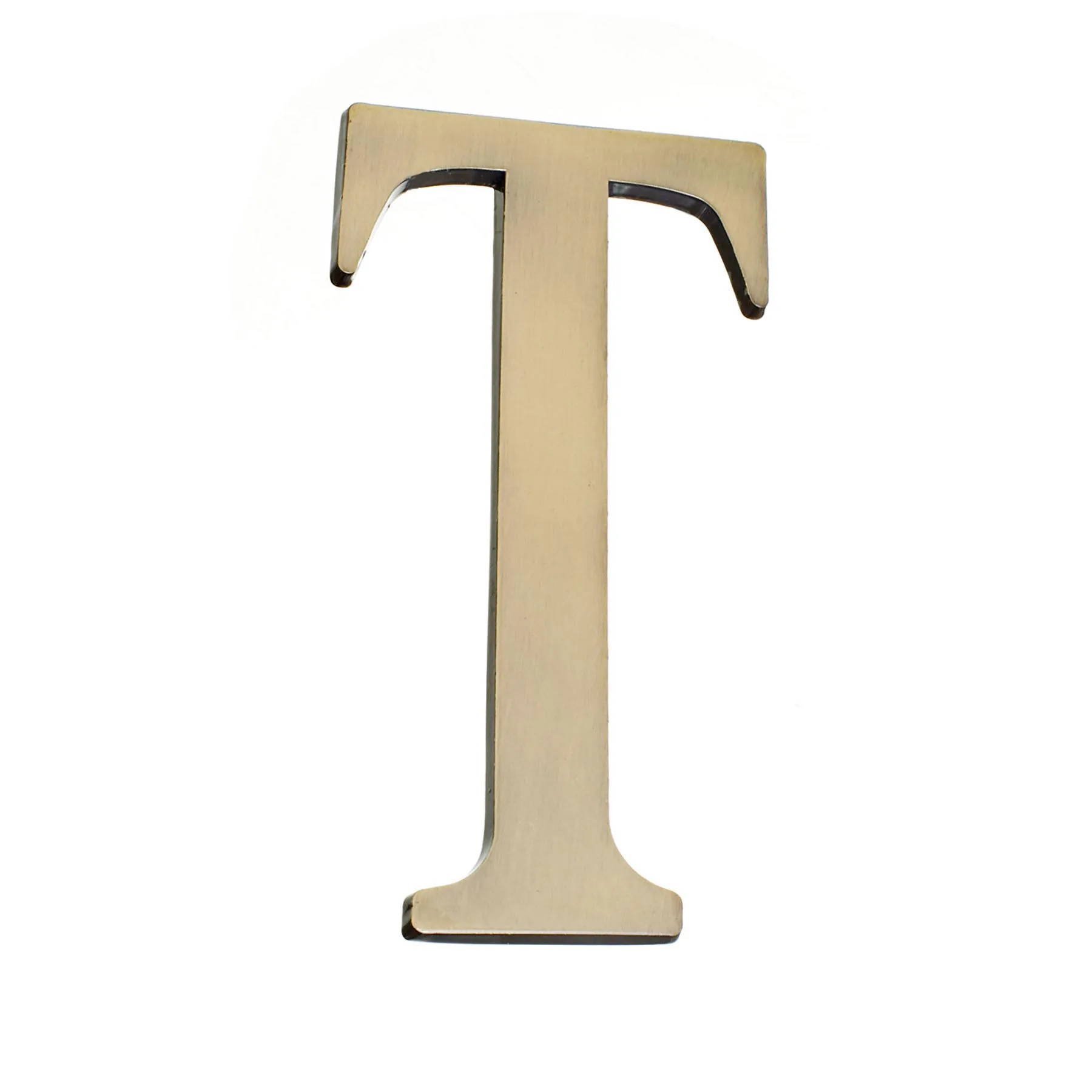 Letra Residencial "T" 13cm Zamac Dourado