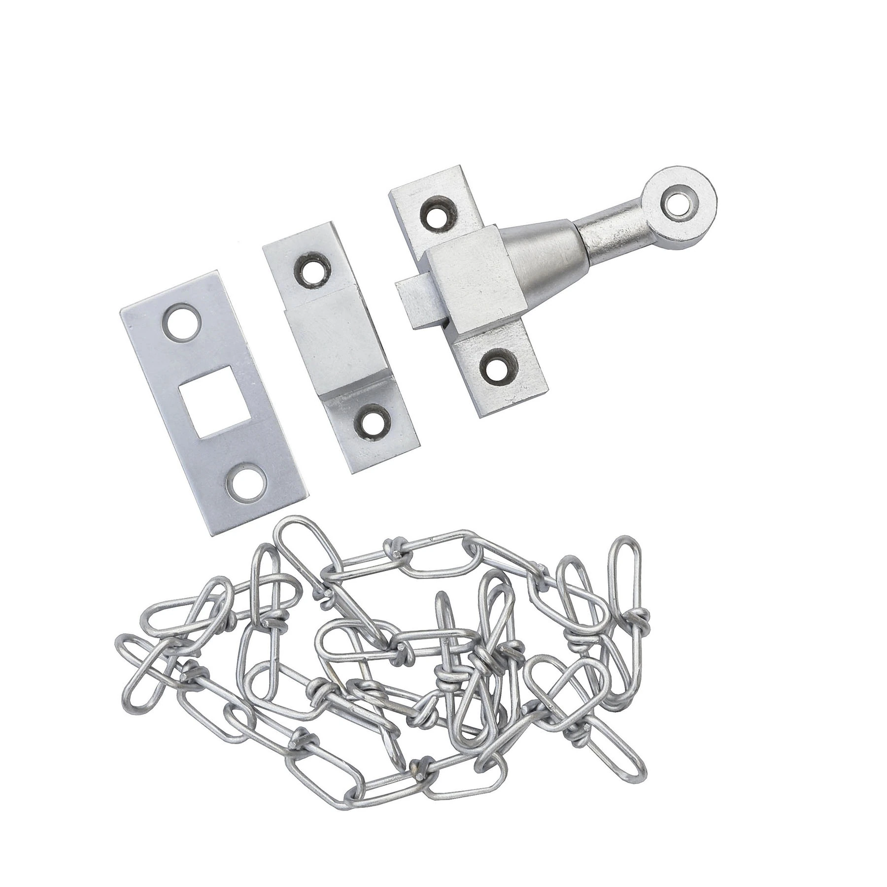 Trinco com Corrente Sobrepor Zamac Acetinado 60mm 1 peça